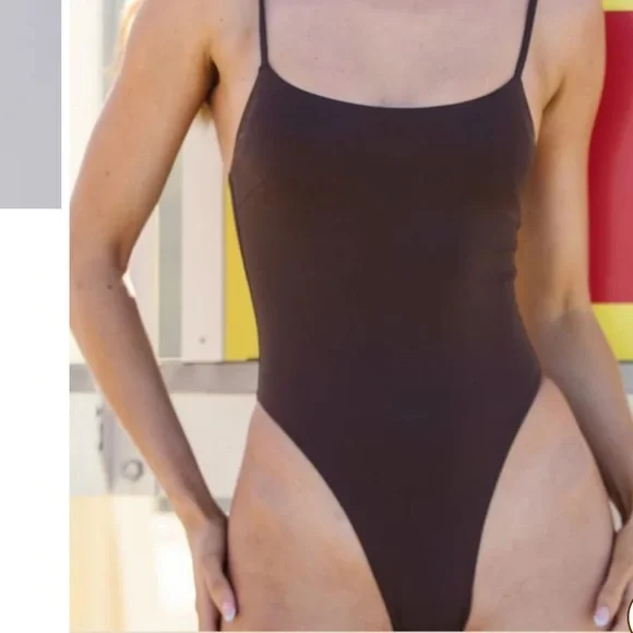 NWT YOLANDA CAMI ONE PIECE CHOCOLATE